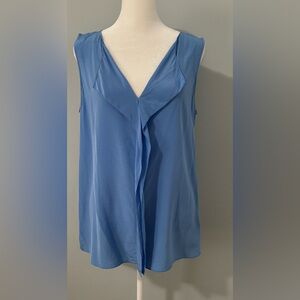 White House Black Market Sleeveless V-Neck Blue Women's Top Size M